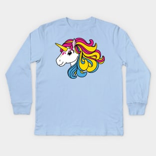 Rainbow Unicorn, Pansexual Pride Kids Long Sleeve T-Shirt